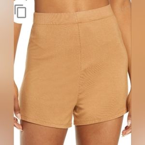 SKIMS knit pajama shorts in Camel